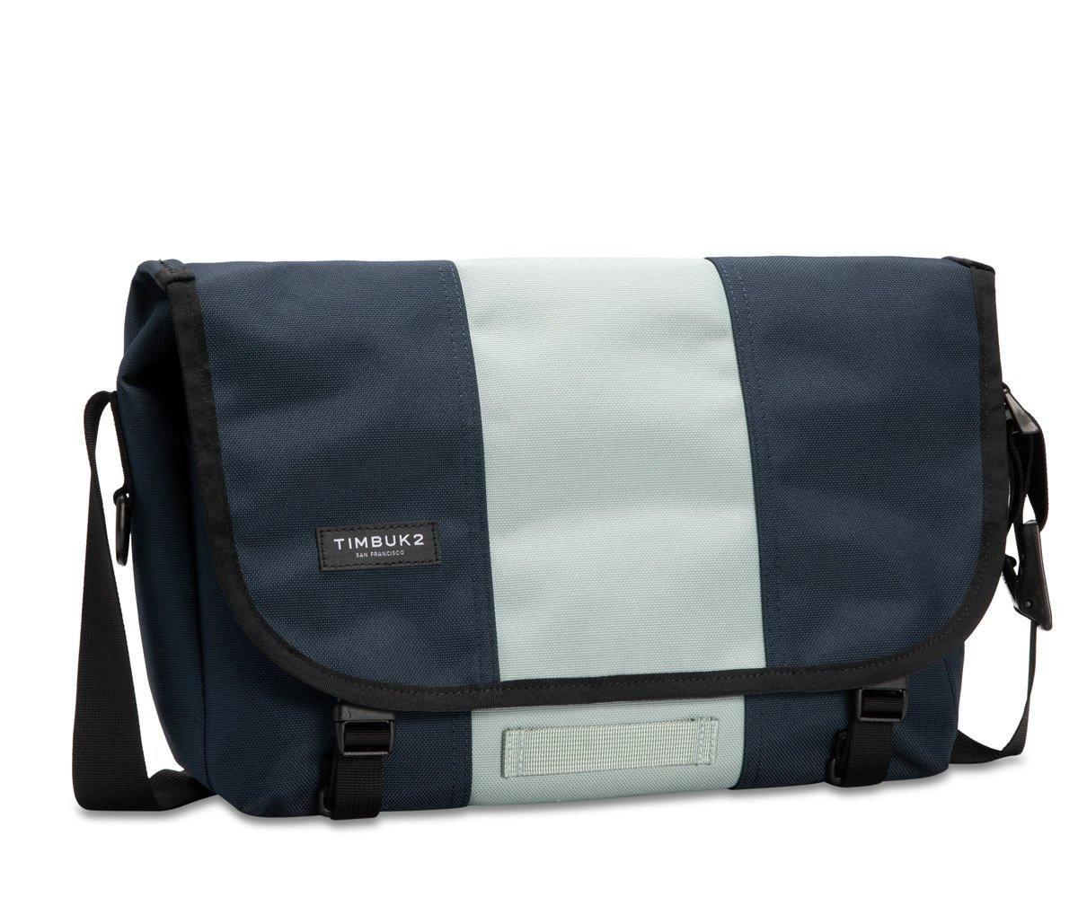 Timbuk2 Classic Messenger Bag Small Blue Gunmetal Gray Internal Laptop  Sleeve