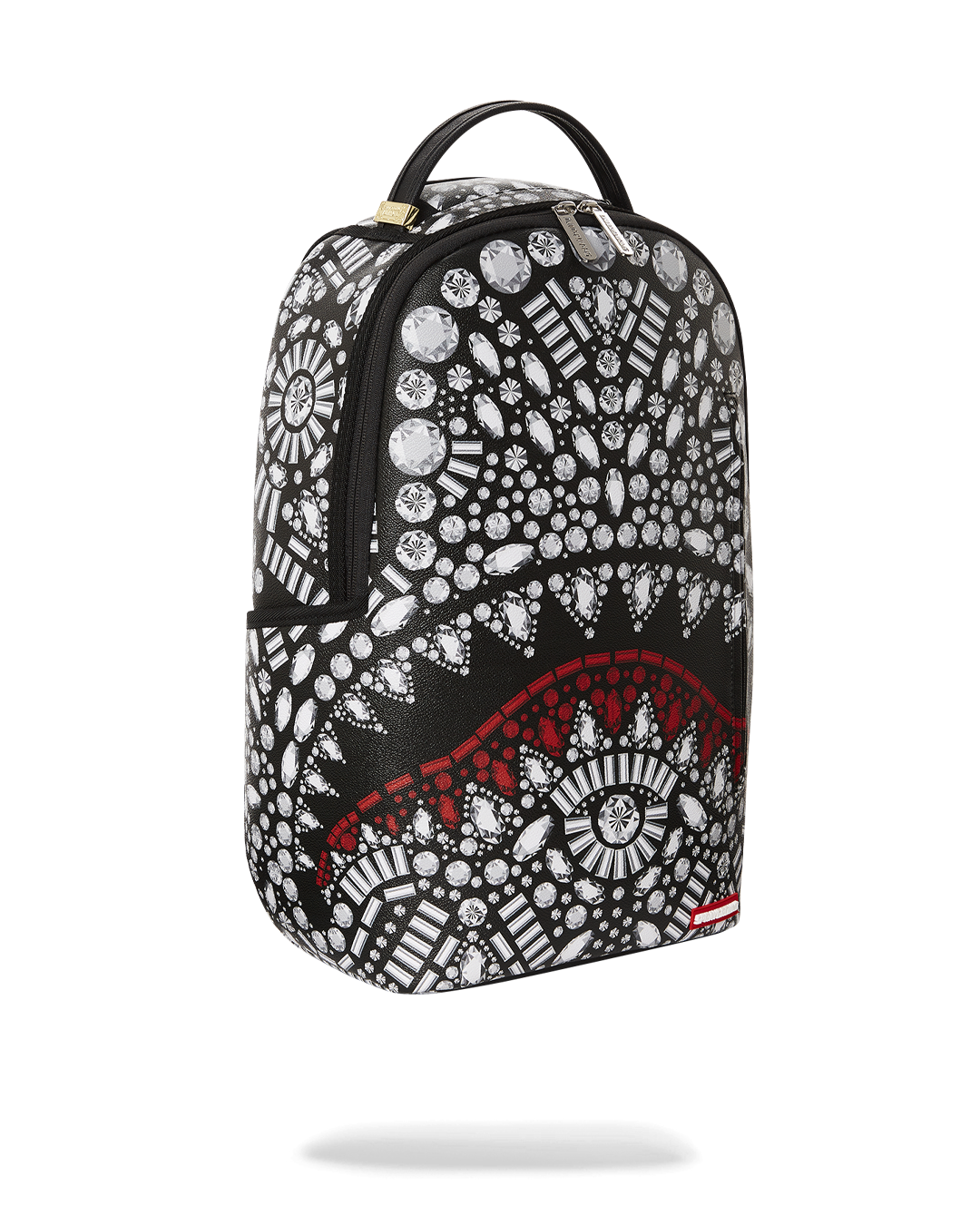 Backpack In Vegan Leather With Shark Print In White