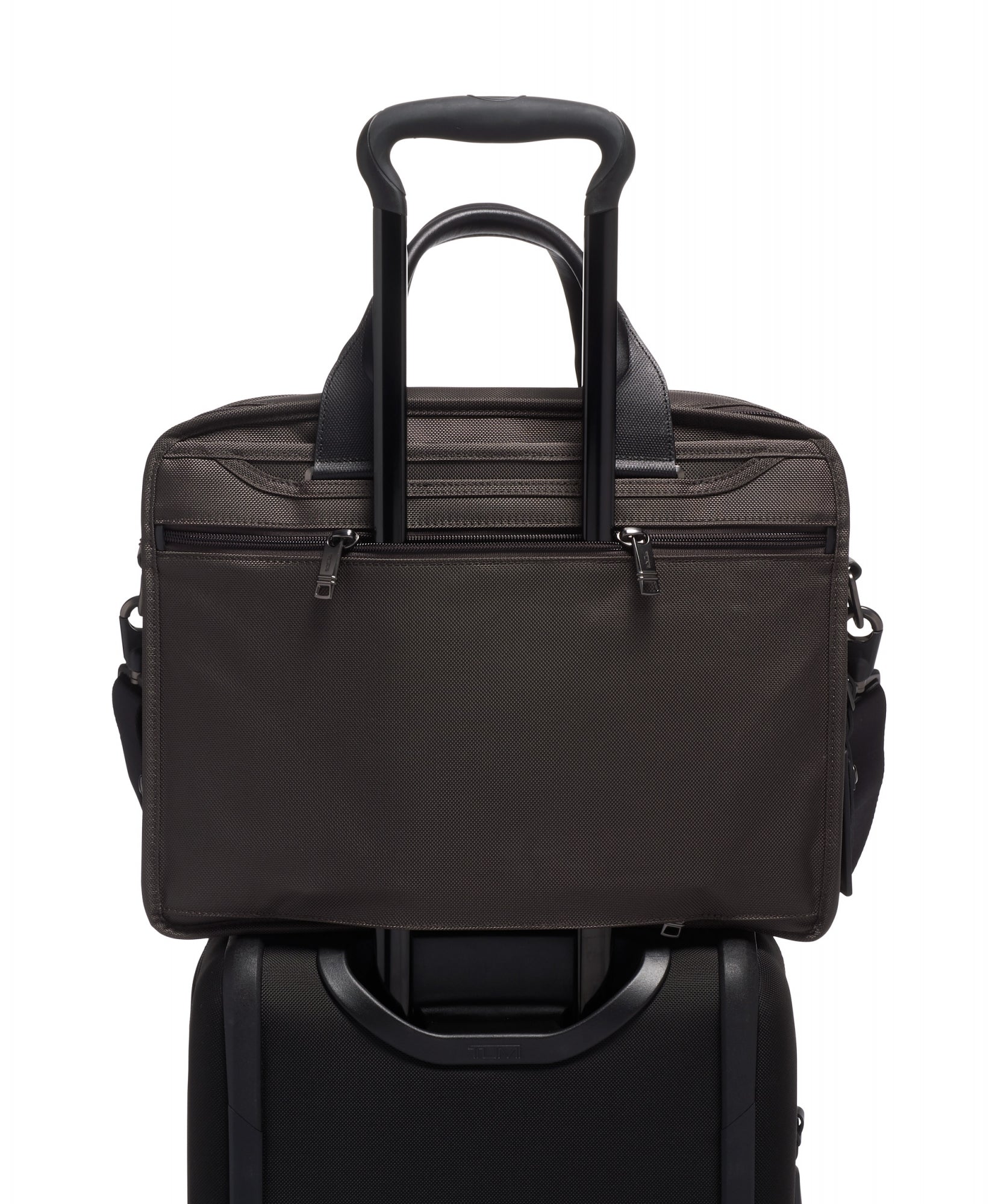 TUMI Alpha Expandable Organizer Laptop Brief - Coffee