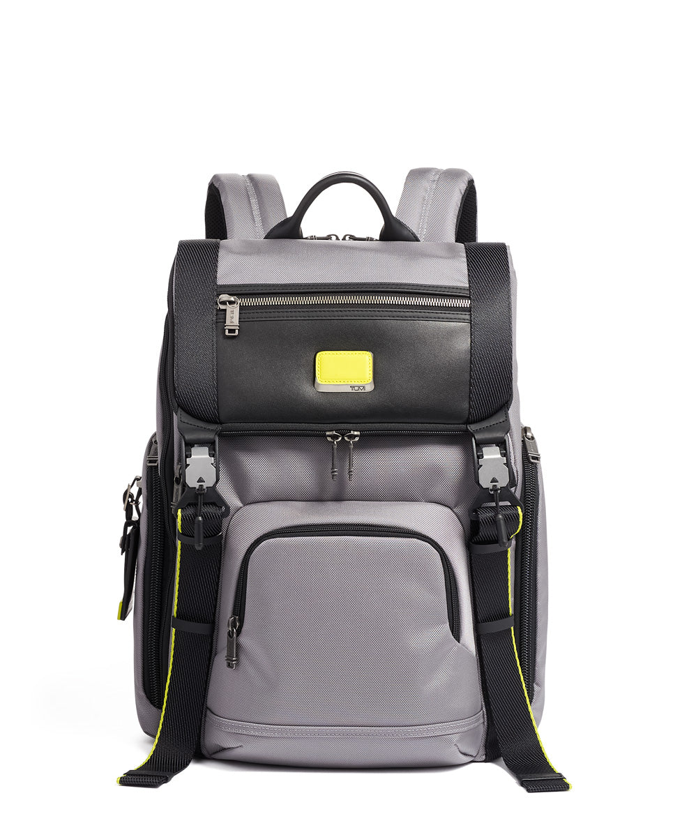 TUMI Alpha Bravo Lark Backpack - Grey/bright Lime