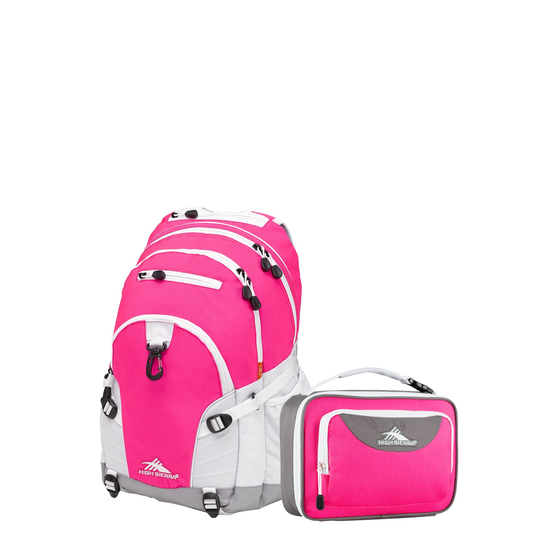 High Sierra Loop Backpack & Lunchbox Set - Flamingo/Charcoal/White/Ash