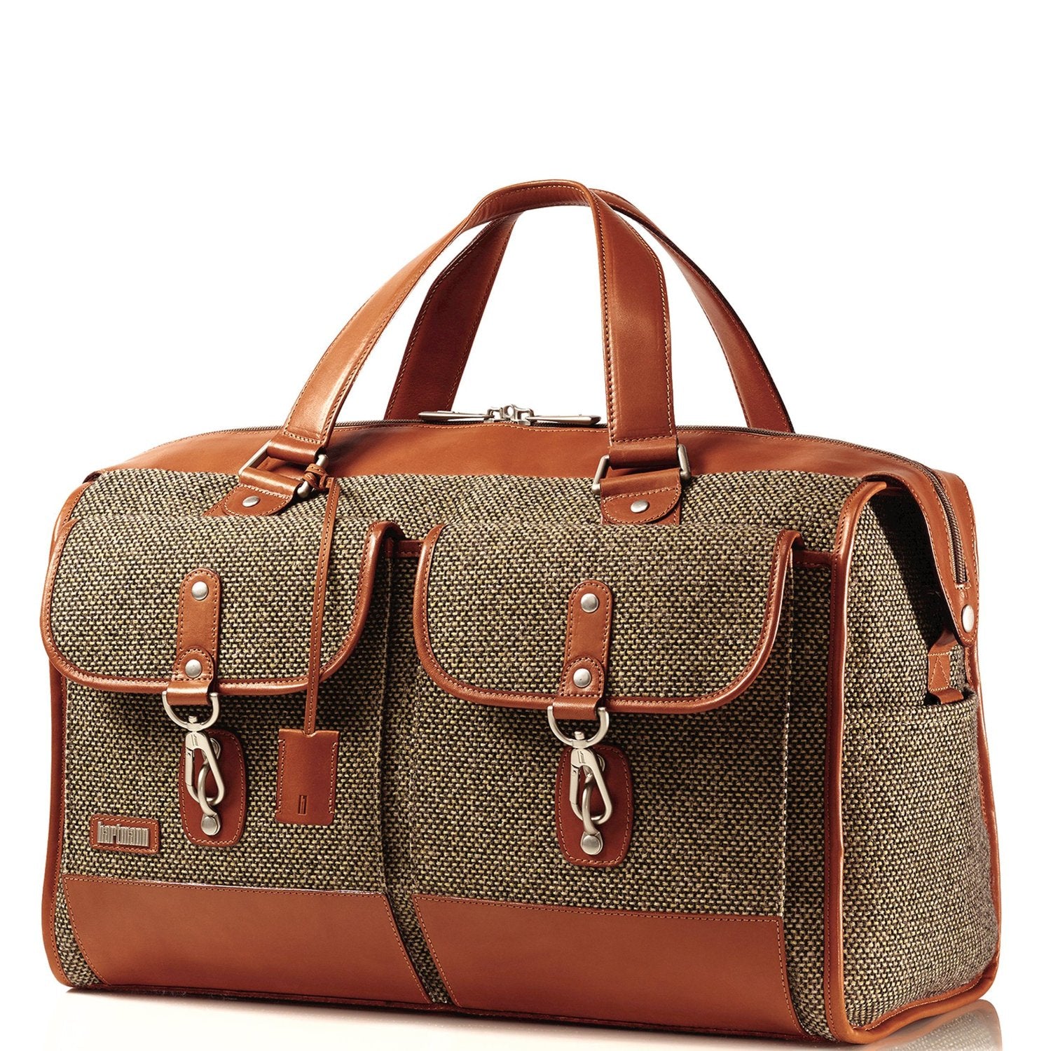 Hartmann belting leather and tweed folding suit bag - clothing