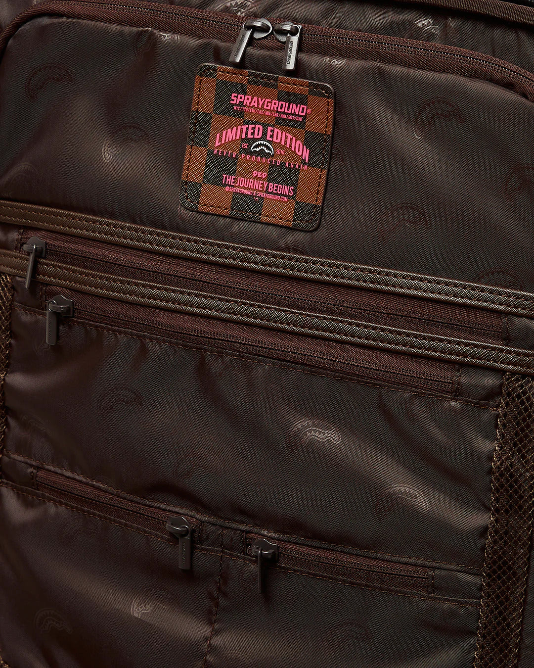 Sprayground Spraygrond Brown Backpack In Vegan Leather for Men
