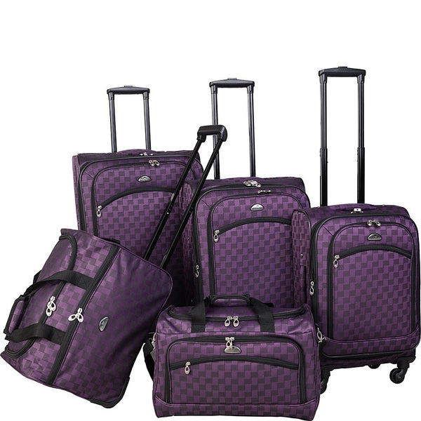 American Flyer Madrid 5-Piece Luggage Set - Brown