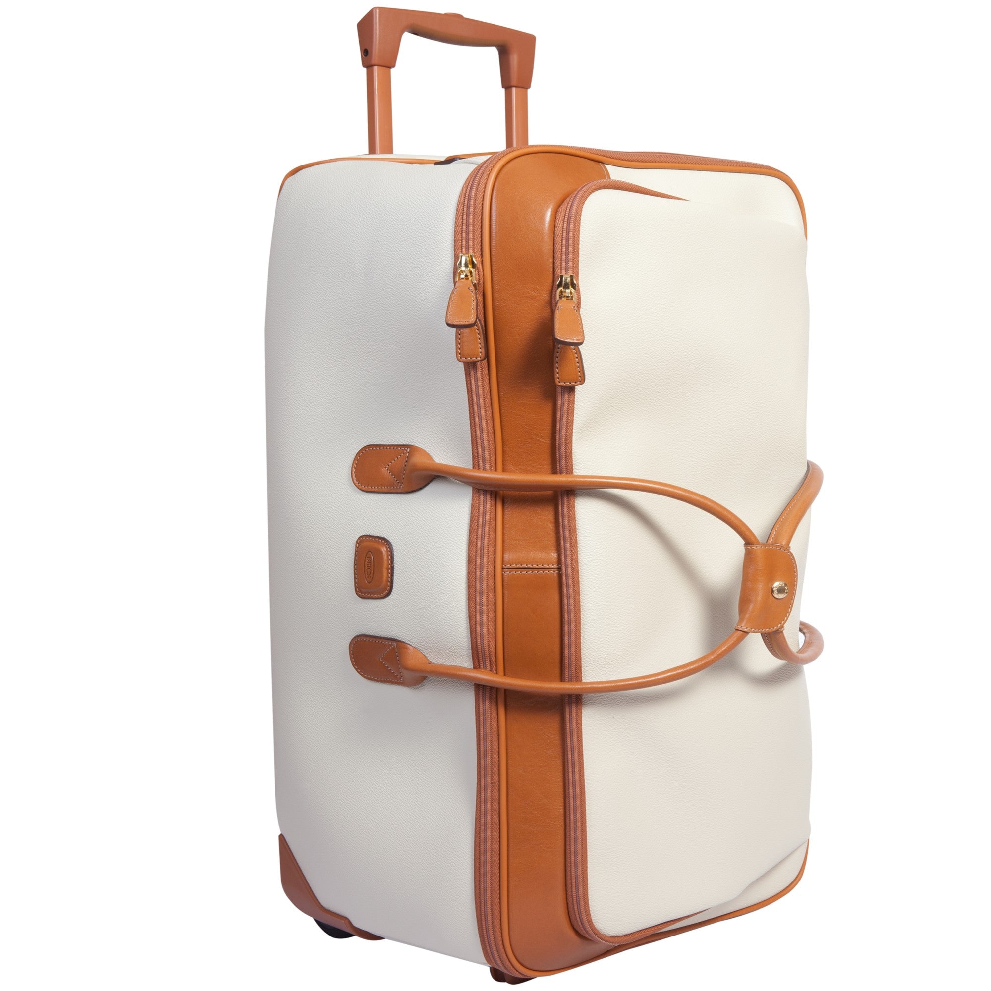 White and clearance brown leather luggage