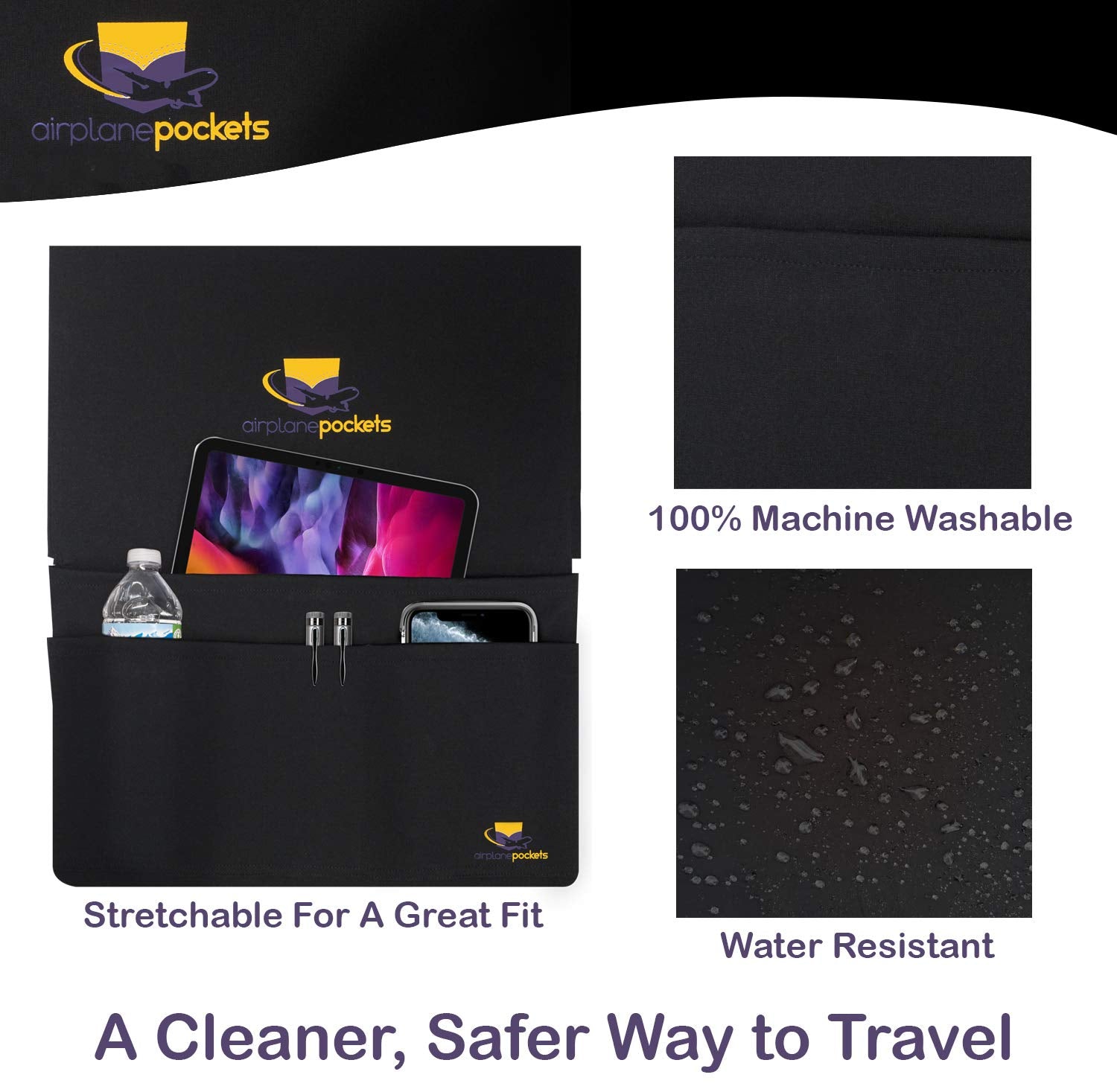 Airplane Pockets Sanitary Tray + Table Cover with Pockets for Planes, –  Luggage Online
