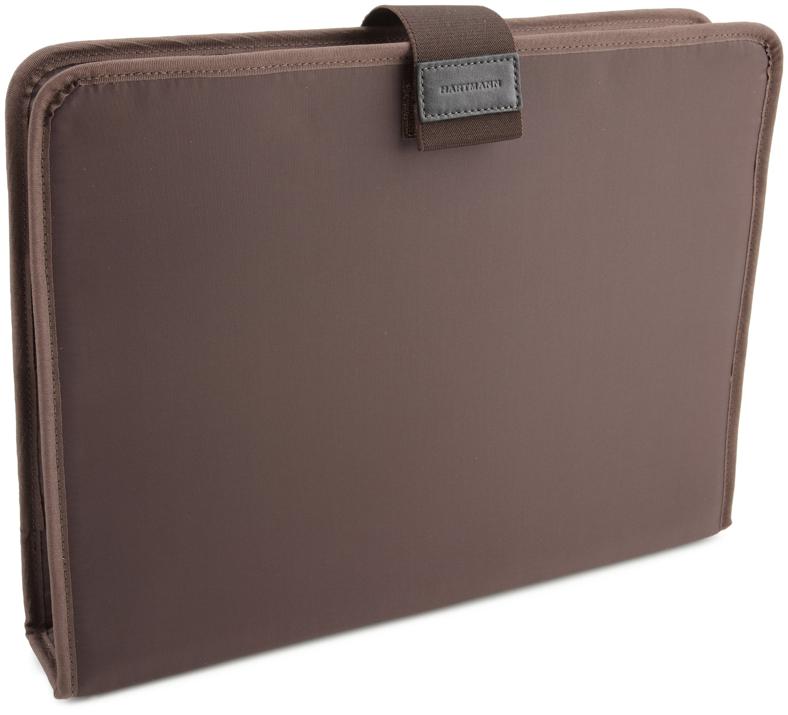 HARTMANN Brown Leather Rolling Work Briefcase Bag 2 in 1 Laptop